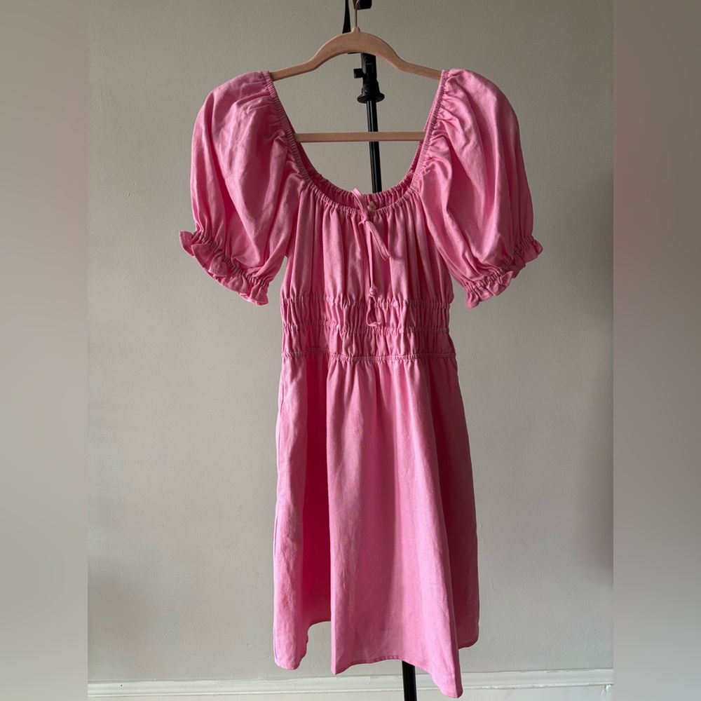 Romantic Pink Linen Dress - Picture 5 of 5